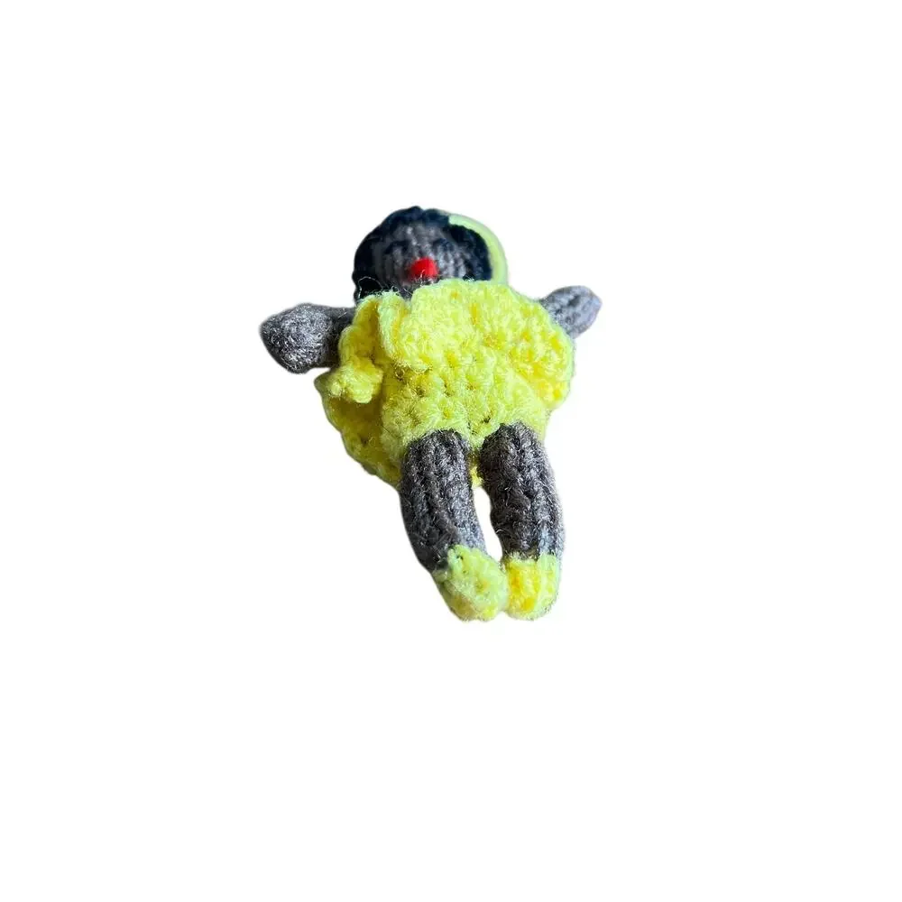 Vintage African American Crocheted Ballerina Ornament Yellow Dress and Slippers